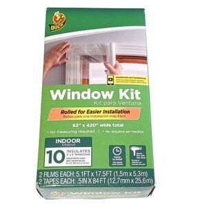 Duck Brand INDOOR Window Kit Insulation Film Easy Install 10 Windows